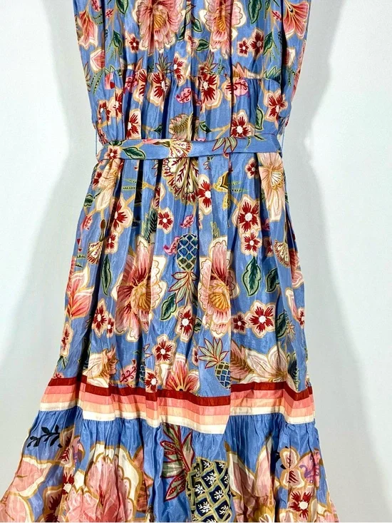 Farm Rio Superbloom Tapestry Cotton Blend Maxi Dress Blue Medium NEW - Picture 11 of 17